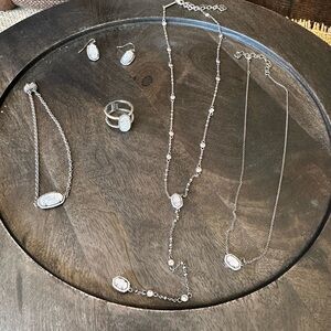 Kendra Scott antique silver & drusy stone set